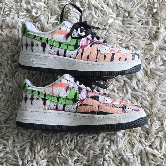 Nike Air Force 1 'Black Tie Dye woman size 6 - Picture 3 of 10